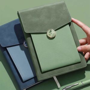 Custom Logo High-End A5 Pocket Books Leather <b>Notebook</b> <b>Set</b> Includes Pen Office Supplies Graduation Diary-for Gift <b>Sets</b> - Product Image 5