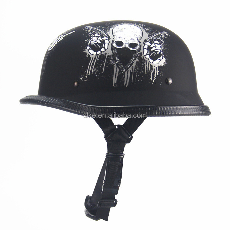 SLKE DOT Approved Retro Fire Skull Eagle World War II Helmets Half Face Helmet For Motorcycle