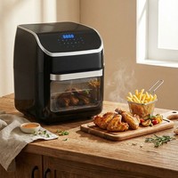 Friteuse à air domestique de grande capacité 12L avec commande tactile, four grille-pain pour frites et poulet rôti