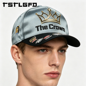 Casquette de baseball en jean à 6 panneaux avec logo personnalisé et image vintage, patch tissé brodé, style course, structurée et respirante, vente en gros - Product Image 4