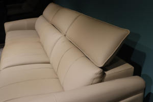 모던 럭셔리 가구 리클라이너 3+1인용 천연 가죽 조합 리클라이너 소파 세트 - Product Image 5