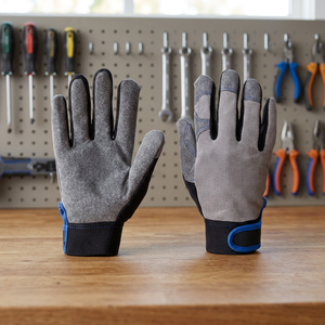Gants de sécurité gris en PU JNA GROUP, bouts des doigts texturés, poignet élastique, antidérapants, épaisseur 4 mil, longueur 10 pouces, usage général - Product Image 3