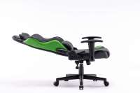 Nouveau design de chaise de jeu de course ergonomique verte en gros chaise pivotante à dossier haut avec cuir synthétique pour les joueurs