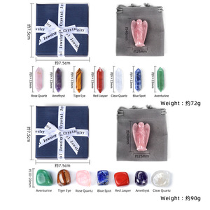 Набор из натурального хрусталя, лечебный камень, ангел, чакра, полированный камень, шестигранные маятниковые Подвески с коробкой - Product Image 4