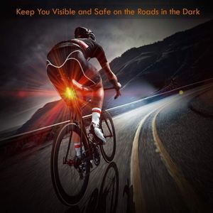 Universal Fit Bike Tail <b>Light</b> Custom Logo <b>USB</b> <b>Rechargeable</b> COB LED 4 Modes Promotional Gift High Elasticity Strap Cycling <b>Light</b> - Product Image 6