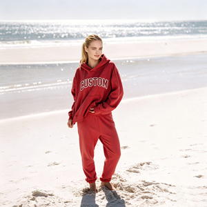Sweat-shirt à capuche décontracté surdimensionné pour femme, à épaules tombantes, en polaire confortable, style <span class=keywords><strong>Trapstar</strong></span>, broderie personnalisée OEM - Product Image 4