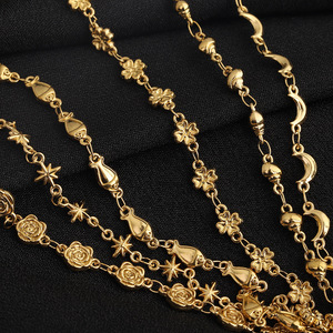 Chaîne en acier inoxydable avec motifs de coquillages, étoiles et lunes 3D, bijoux DIY, décoration de vêtements H1686 - Product Image 1