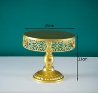 Présentoirs de fête de buffet Supports de plaque de gâteau en métal de couleur or Plateaux d'affichage de dessert