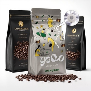 Bolsas de Embalaje de Café Vacías Personalizadas de 100gr con Válvula, Cierre Hermético, Fondo Plano de Aluminio, para Granos de Café de 100g, 150g, 250g - Product Image 3