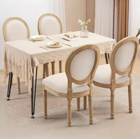 Chaise de salle à manger Louis XV traditionnelle, structure en bois massif, dossier transparent extensible, garantie 12 mois, mobilier de maison