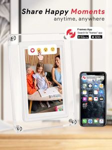 GB-AR-WT500 Cadre photo numérique en acrylique de 5 pouces avec prise en charge vidéo MP4/AVI, lecture en boucle, type C, horloge, sans batterie - Product Image 3