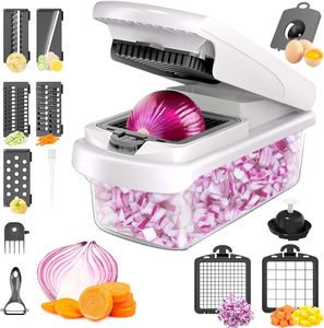 Accessoires de cuisine les plus vendus, coupe-légumes 13 en 1, hachoir à oignon, mandoline, trancheuse multifonctionnelle pour légumes - Product Image 1