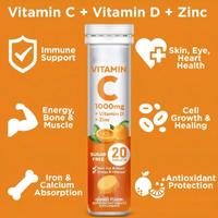 Tablet Vitamin C Effervescent Terlaris untuk Ekspor dengan Seng & Elektrolit Meningkatkan Pencernaan Langsung dari Sumbernya