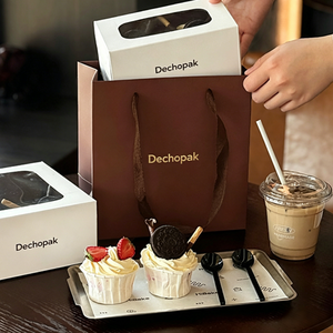 Caja de Embalaje Reciclable para Postres y Cupcakes con Impresión a Doble Cara y Estampado <span class=keywords><strong>en</strong></span> Dorado sobre Cartón - Product Image 3
