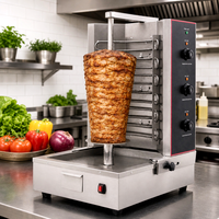Grill à shawarma électrique rotatif commercial, avec réglage de la vitesse, 3 brûleurs, machine à kebab doner, équipement de cuisine pour restaurant