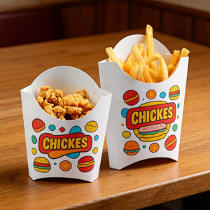 Envases <span class=keywords><strong>de</strong></span> Papel Kraft para Comida Rápida, Impresos Personalizados, Desechables, a Bajo Precio, para Papas Fritas, con Cuchara, para Niños, Material Escolar - Product Image 4