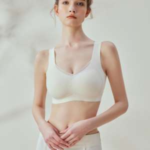 Sujetador estilo chaleco de seda modal sin aros, sin costuras, para uso diario, con tirantes anchos de punto, encaje suave, copa completa, agradable al tacto. - Product Image 5