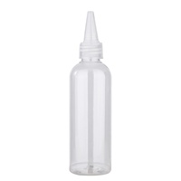 Bouteilles en plastique PET à presser pour condiments et colle, personnalisables, avec impression sérigraphiée, bouchon pointu blanc/noir – Vente chaude