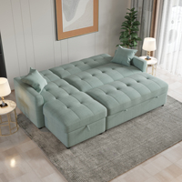 Sofá Cama de Esquina de Lujo de Gran Venta con Almacenamiento, Cómodo Sofá Moderno tipo Lounge en Forma de I, Juego de Sofá Cama
