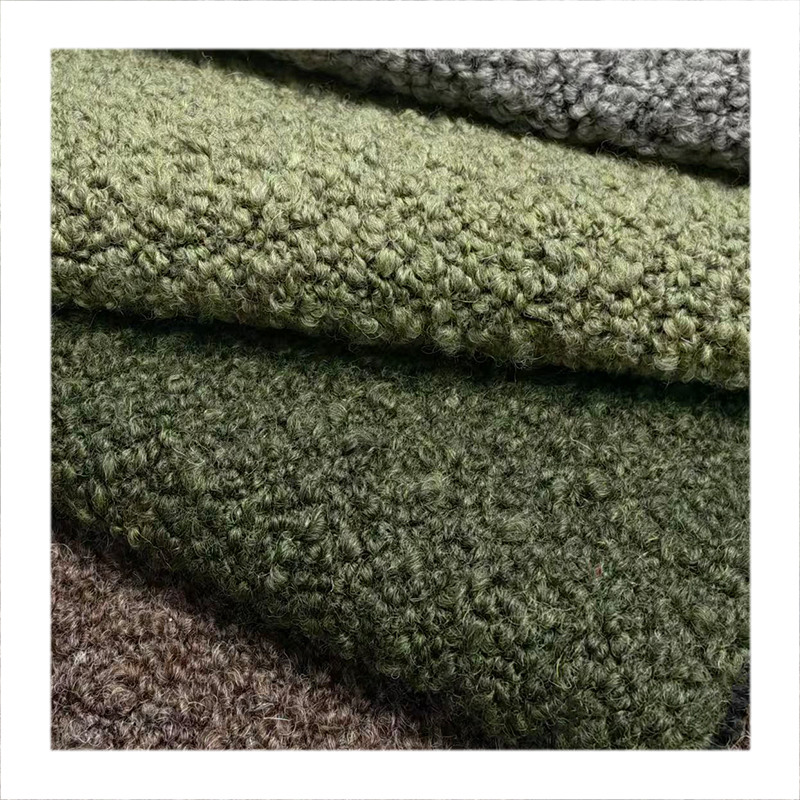High Wool Content Cotton Linen Mixed Luxury Woven Yarn Dyed Breathable Upholstery Fabric Brand Sofa Boucle