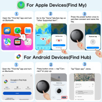 Traceur MFi pour Apple Find My et Google Find My Device, étiquette intelligente anti-perte avec batterie CR2032 remplaçable