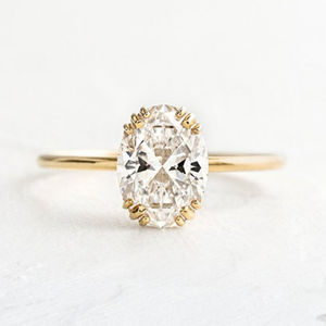 Bagues de fiançailles et alliances en or 14 carats, style vintage simple, avec moissanite véritable brillante de couleur terre - Product Image 2