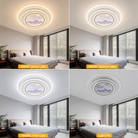 Plafonnier rond en bambou vert, lumière LED à 3 couleurs réglables, art naturel des oiseaux en bambou, éclat apaisant pour salon et bureau