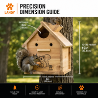 Maison de luxe en bois pour écureuils avec mangeoire suspendue, habitat extérieur en bois massif pour la faune de jardin, décoration professionnelle