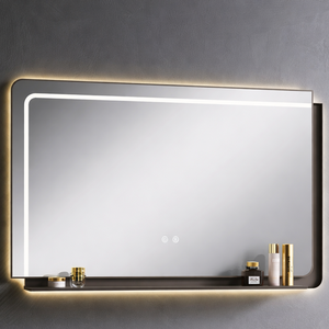 Meuble-lavabo flottant contemporain avec étagère intégrée et éclairage, meuble-lavabo de salle de bain moderne avec solution de rangement dissimulée - Product Image 5