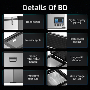 Bd135 <span class=keywords><strong>alpicool</strong></span> thép không gỉ vỏ 130.2 lít Công suất lớn DC máy nén xe tủ lạnh tủ đông tủ lạnh di động cho xe tải - Product Image 3