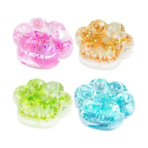 Juguete antiestrés de goma elástica con forma de garra de gato, con polvo dorado y maltosa, que reproduce música al apretar, para niños de 5 a 7 años, colorido y de alta calidad. - Product Image 1