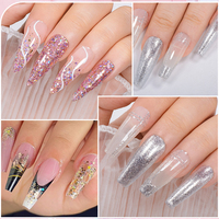 MEET ACROSS 8ml Shimmery Silvery Glitter, geruchs neutraler Gel-Lack für UV-LED-Maniküre Sparkling Platinum Gel Nagellack