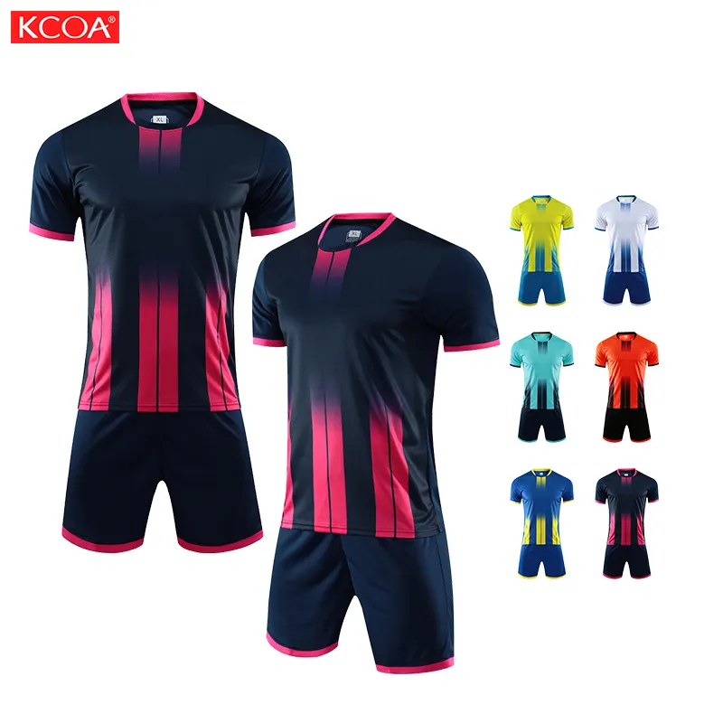 Hot Sale Breathable 100% Polyester Custom Logo Plain Youth Football T-Shirts Soccer Jersey