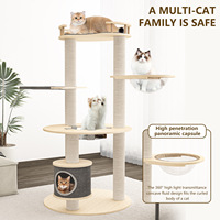 Arbre à chat robuste à structure renforcée, hauteur réglable, design écologique, grand condo pour chats, pour grimper et dormir