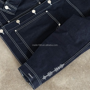 Custom Service Casual Fit Wear 100% Cotton <b>Blank</b> Jeans Denim Jackets for Men High Quality Heavy <b>Weight</b> <b>Blank</b> Design Denim Jacket - Product Image 5