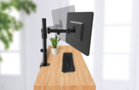 Support de support d'ordinateur à écran unique de 32 "bras oscillant de moniteur réglable avec pince en C