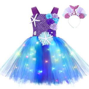 2024 Led Tutu incandescente abito blu Tulle ragazze festa di compleanno fase bambina bambina vestito da principessa costumi per le ragazze - Product Image 3