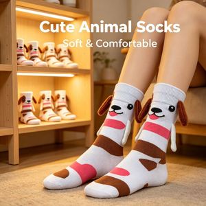 Spot Stock Funny Cow Couple's Magnetic Handle Socks Cute Cartoon Animal Tube Socks - Product Image 4