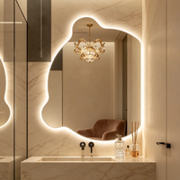 Miroir de salle de bain intelligent LED multifonction, miroir mural anti-buée avec interrupteur tactile, logo personnalisé OEM ODM, taille sur mesure pour la vente en gros