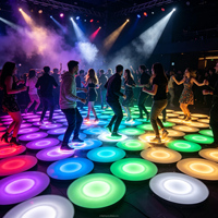 Piste de danse LED portable 16RGB avec capteur de mouvement, étanche, ronde, pour scène, parc, club, bar, soirée, boîte de nuit, décorations de mariage