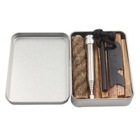 Kit de survie Bushcraft pour allumer le feu avec bois gras, soufflet de poche de camping, tige de ferrocérium, mèche de jute et allumeur