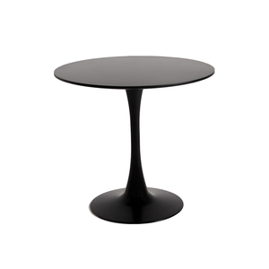 Mid Century Modern Pedestal Round Dining &amp; Coffee <strong>Table</strong> with <strong>Tulip</strong> Design for Kitchen Living &amp; Dining Room Black - Product Image 3