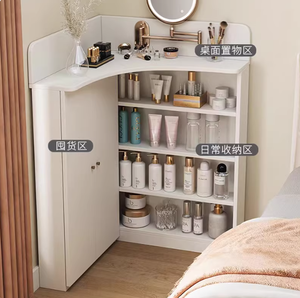 Table de toilette d'angle ultra-fine de 18 cm, petite table d'angle, table de toilette d'angle intégrée moderne et simple pour chambre à coucher - Product Image 1