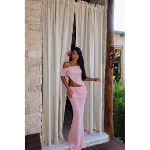 Conjunto de 2 Piezas de Shorts Rosados por Encima de la Rodilla, Atuendos de Verano con Tops Cortos para Ocasiones Casuales - Product Image 5