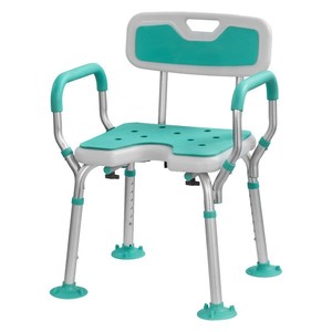 Shower Chair With Armrests And Backrest Adjustable Height Non Slip Bath <b>Stool</b> For Seniors Bathroom Safety Equipment - Product Image 1