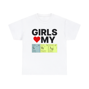 Camiseta de Ciencia y Química con el meme divertido 'Las Chicas Me Encantan', Humor Cringe, Prenda Inapropiada - Product Image 1