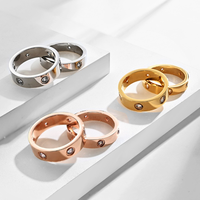 Bestseller Beiyan Markendesign Edelstahl 316L Hochwertige Unisex-Paarringe mit Laborgezüchteten Zirkonia-Steinen 18K Vergoldet