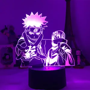 16/7สี Uzumaki 3D Night Light Akatsuki Kakashi Hatake เด็กไนท์ไลท์ห้องนอน Itachi Uchiha 3D LED โคมไฟคริสต์มาสของขวัญ