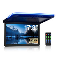 Monitor de Techo para Autobús con Pantalla IPS de 17.3 Pulgadas, Reproductor MP5, Entretenimiento, Entrada de Video USB y TF, Plegable