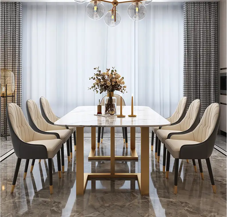 Дешевая мебель для дома 2020 современный дизайн обеденный стол мраморный обеденный стол набор